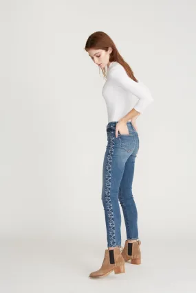 Jackie High Rise Skinny with Cheetah Side Stripe