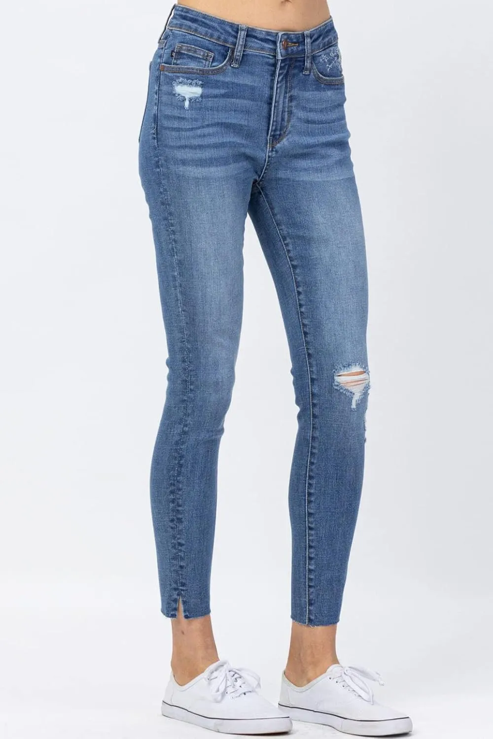 Judy Blue Women's High Waist Dandelion Embroidery Skinny Jeans
