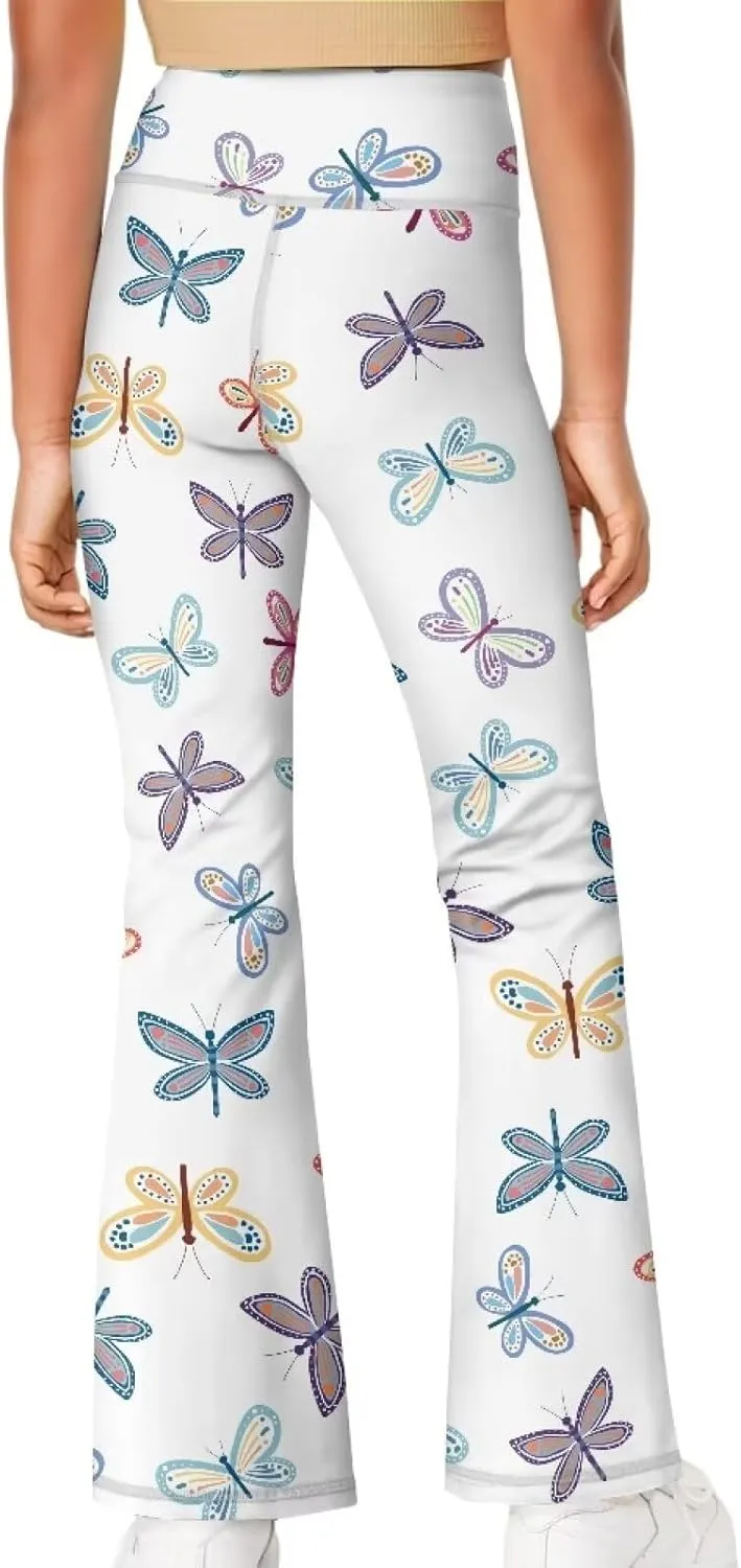Kids Yoga Pants Casual High Waisted Skinny Flare Leggings Bootcut Sweatpants for 5-14Y Girls