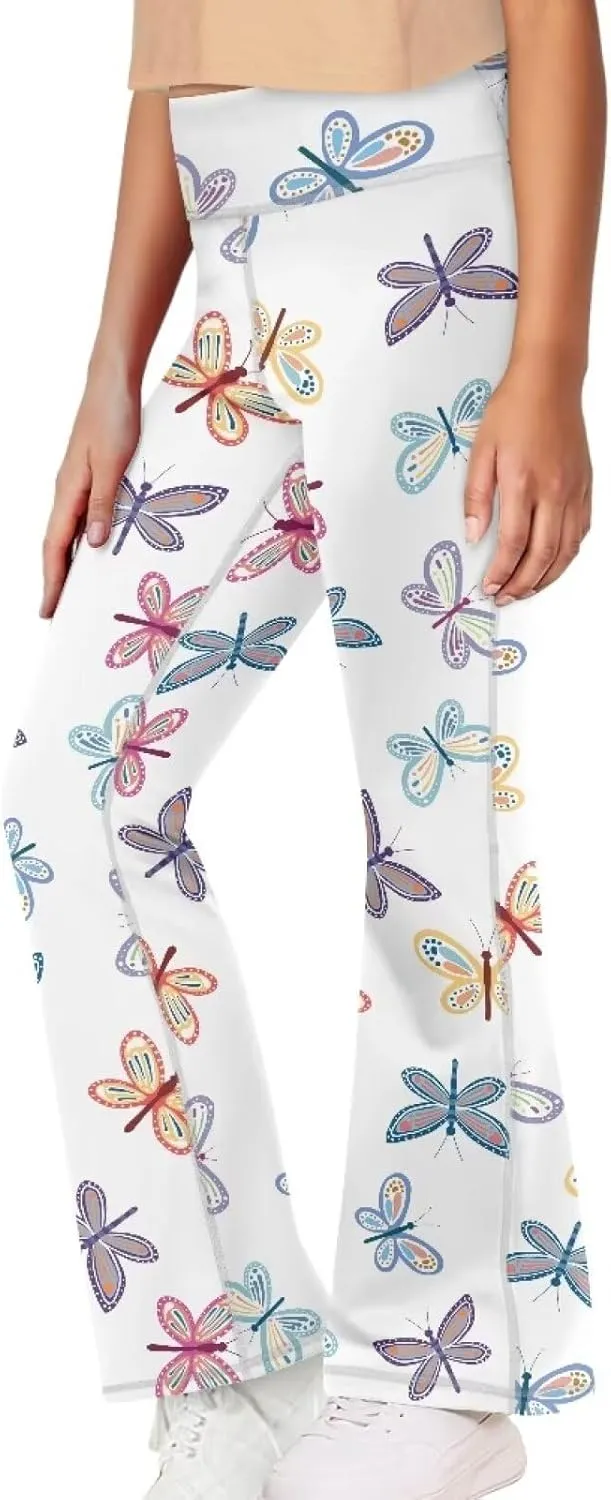 Kids Yoga Pants Casual High Waisted Skinny Flare Leggings Bootcut Sweatpants for 5-14Y Girls