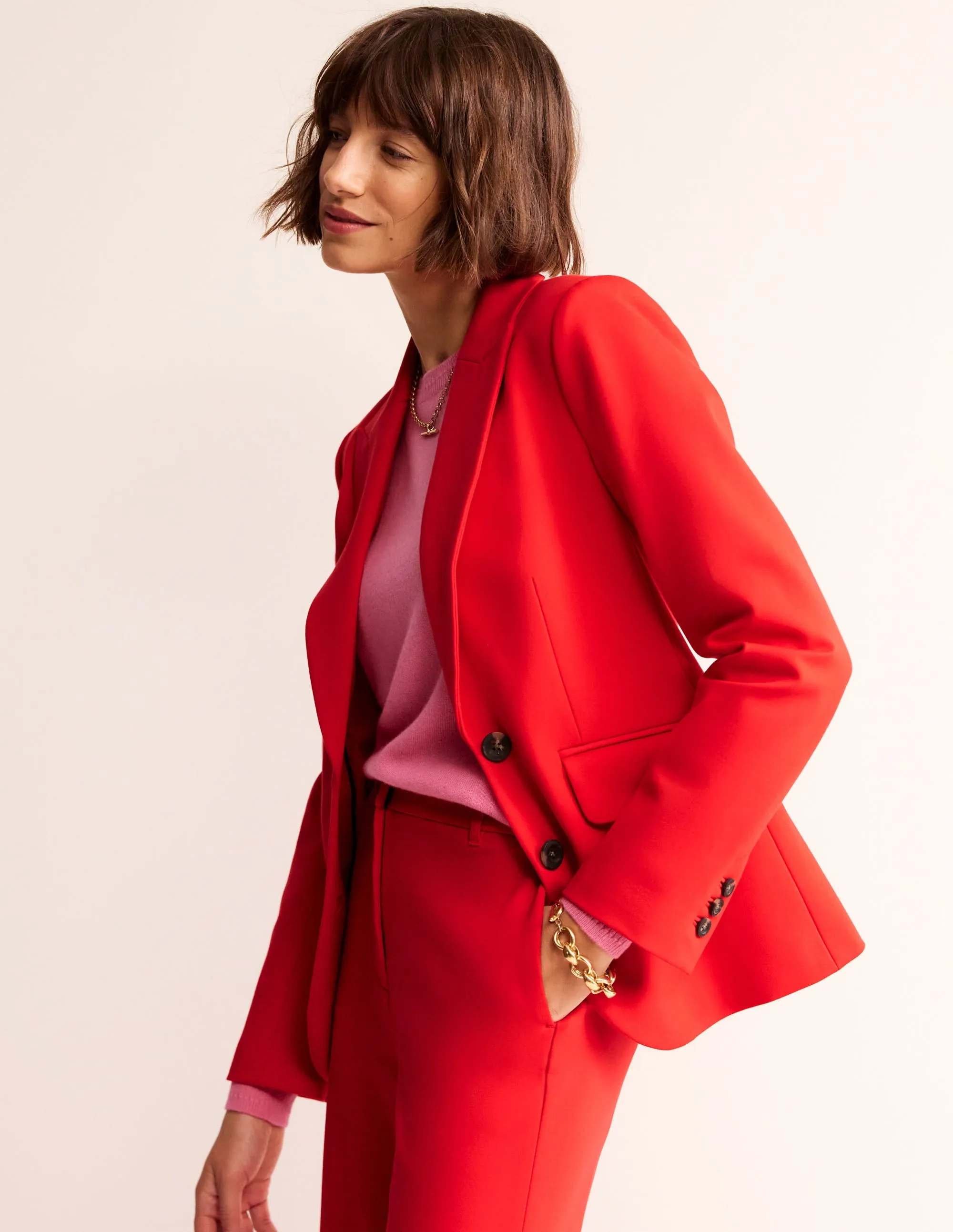 Marylebone Ponte Blazer-Hot Pepper