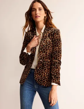 Marylebone Velvet Blazer-Leopard