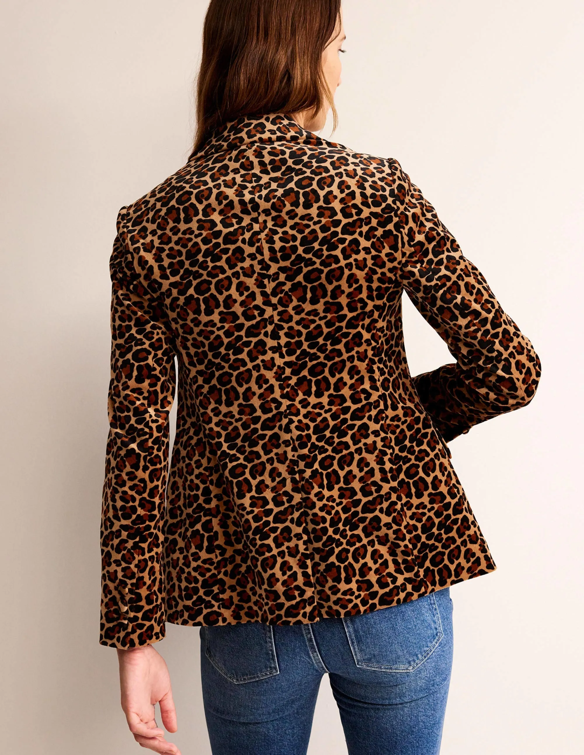 Marylebone Velvet Blazer-Leopard