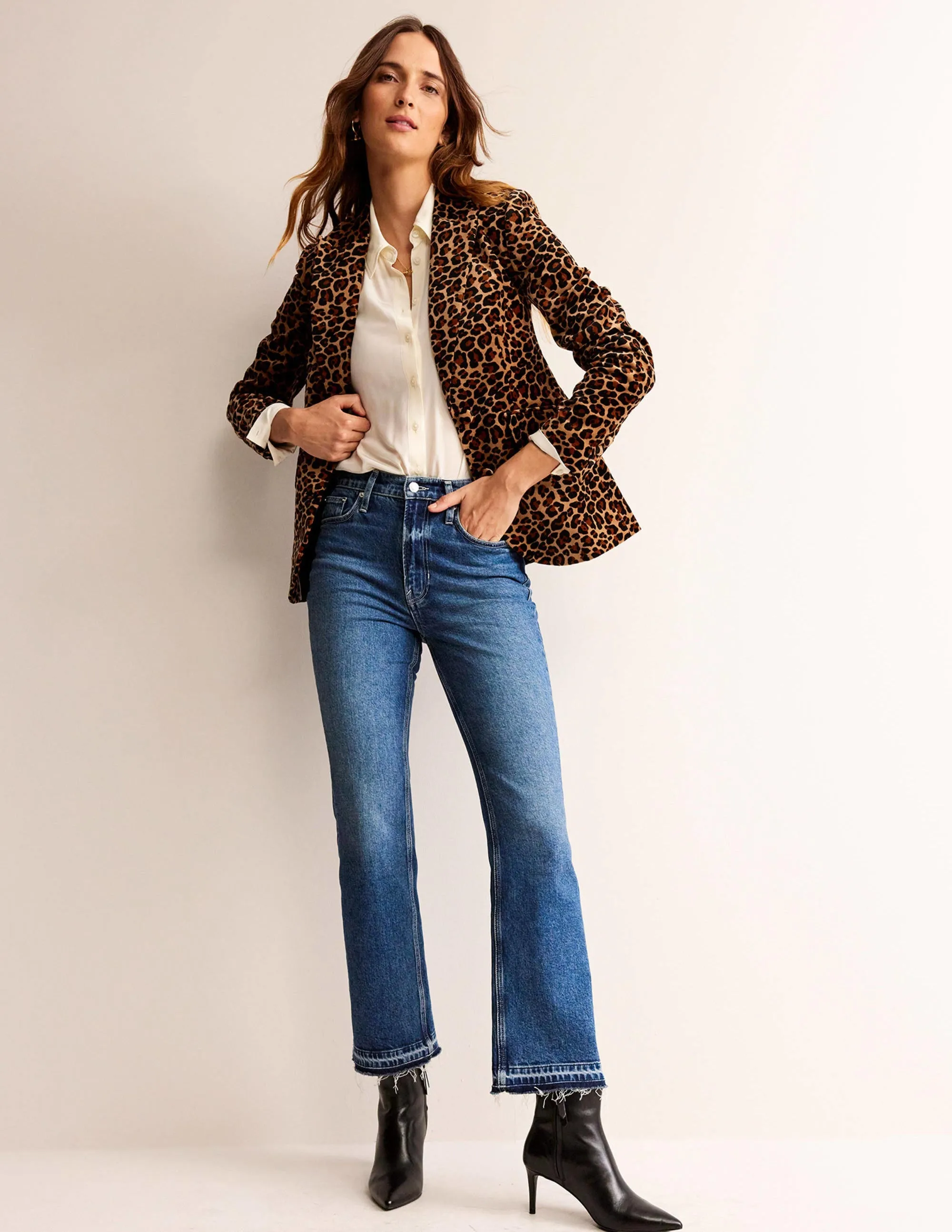 Marylebone Velvet Blazer-Leopard