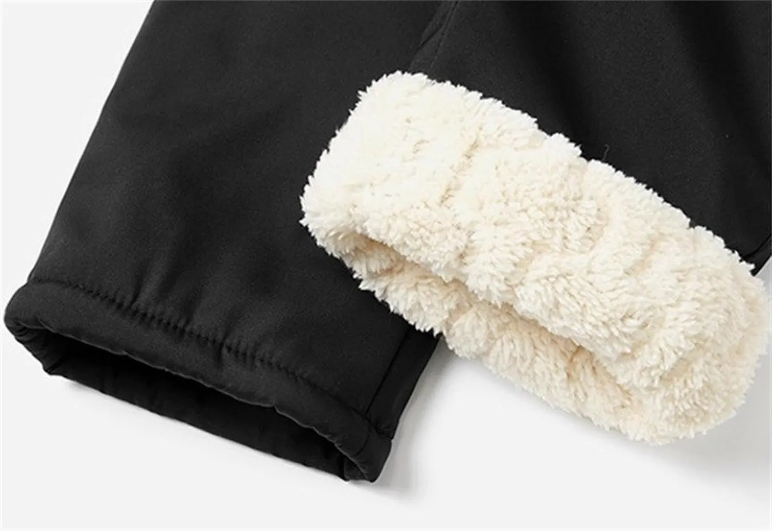 Mens Winter Fleece Joggers Pants Sherpa Lined Sweatpants Warm Thick Athletic Pants Outdoor Workout Trousers with Pockets
