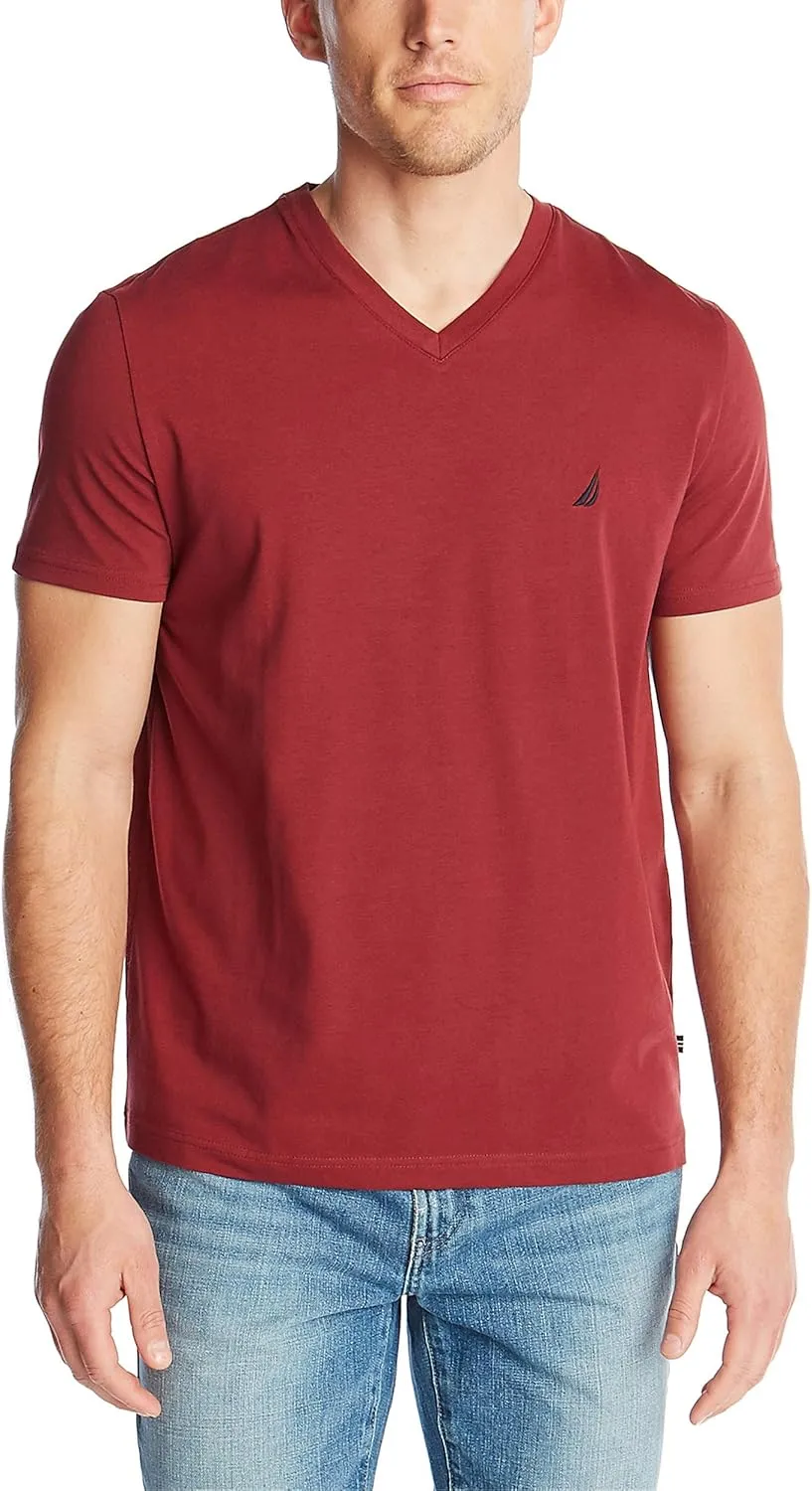 Nautica Men's Short Sleeve Solid Slim Fit V-Neck T-Shirt
