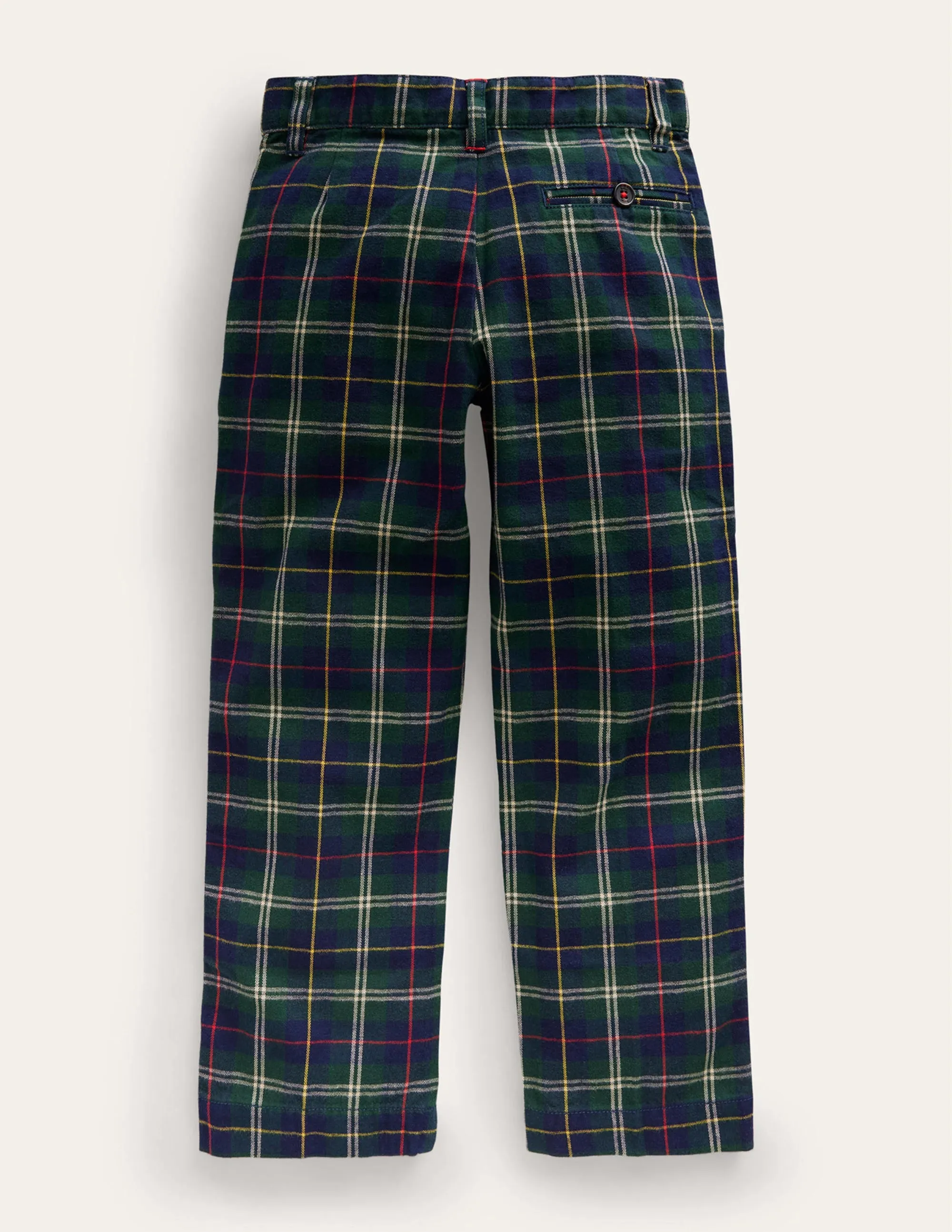 Pleated Smart Trousers-Blue / Green Check