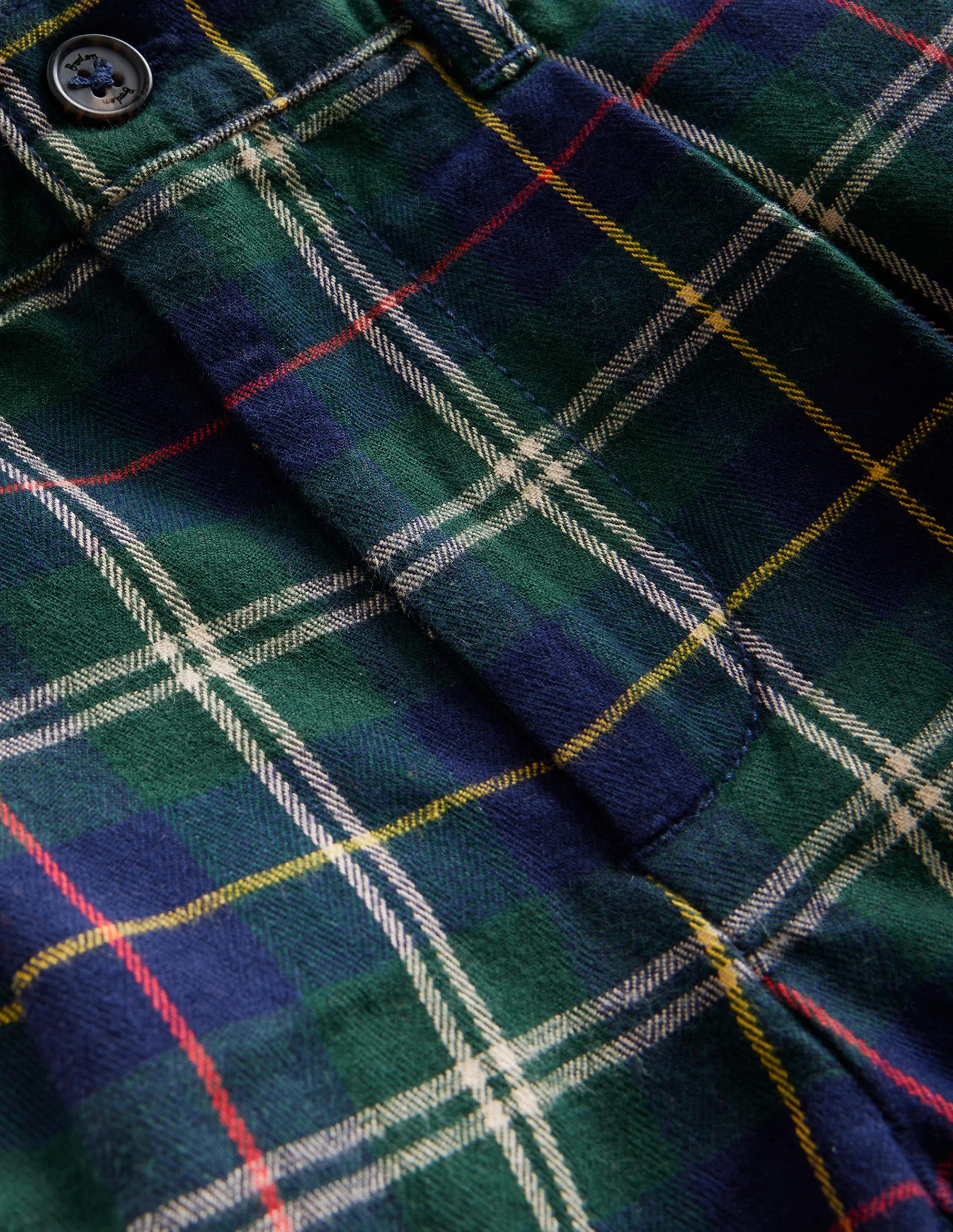 Pleated Smart Trousers-Blue / Green Check