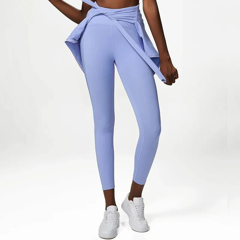Rib Sporty Leggings High Waist Tummy Control Fitness Pants