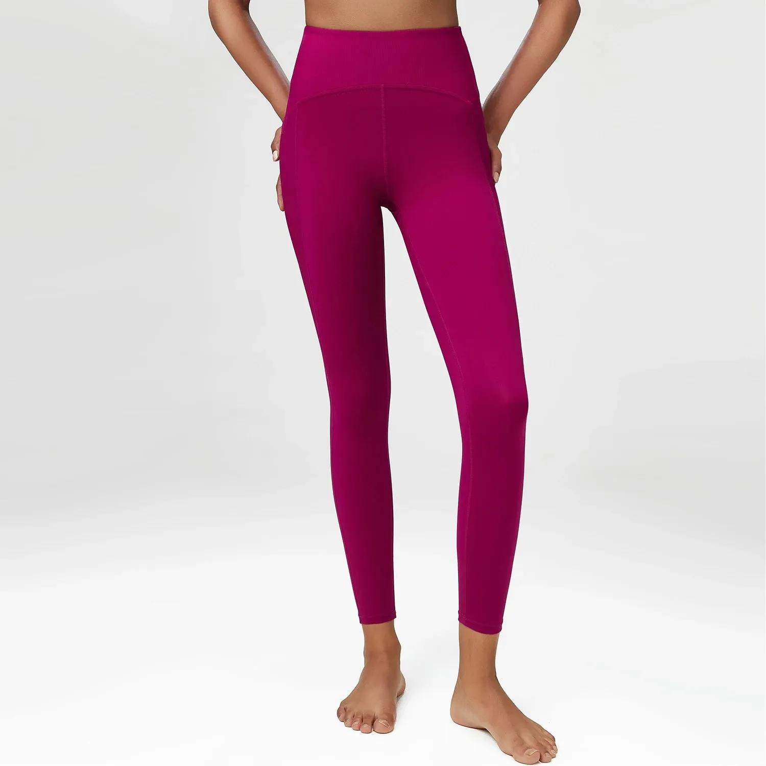 Rib Sporty Leggings High Waist Tummy Control Fitness Pants