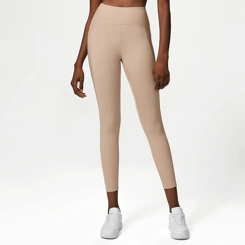 Rib Sporty Leggings High Waist Tummy Control Fitness Pants