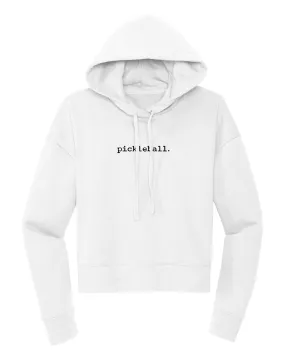 Statement Pickleball Crop Hoodie Women's White