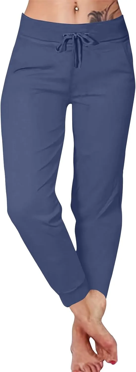 Sweatpants for Women Petite Cinch Bottom Drawstring Elastic Waist Athletic Yoga Joggers Lounge Pants with Pockets