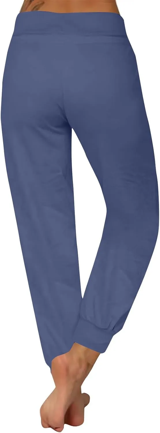 Sweatpants for Women Petite Cinch Bottom Drawstring Elastic Waist Athletic Yoga Joggers Lounge Pants with Pockets