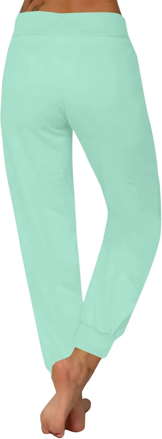 Sweatpants for Women Petite Cinch Bottom Drawstring Elastic Waist Athletic Yoga Joggers Lounge Pants with Pockets