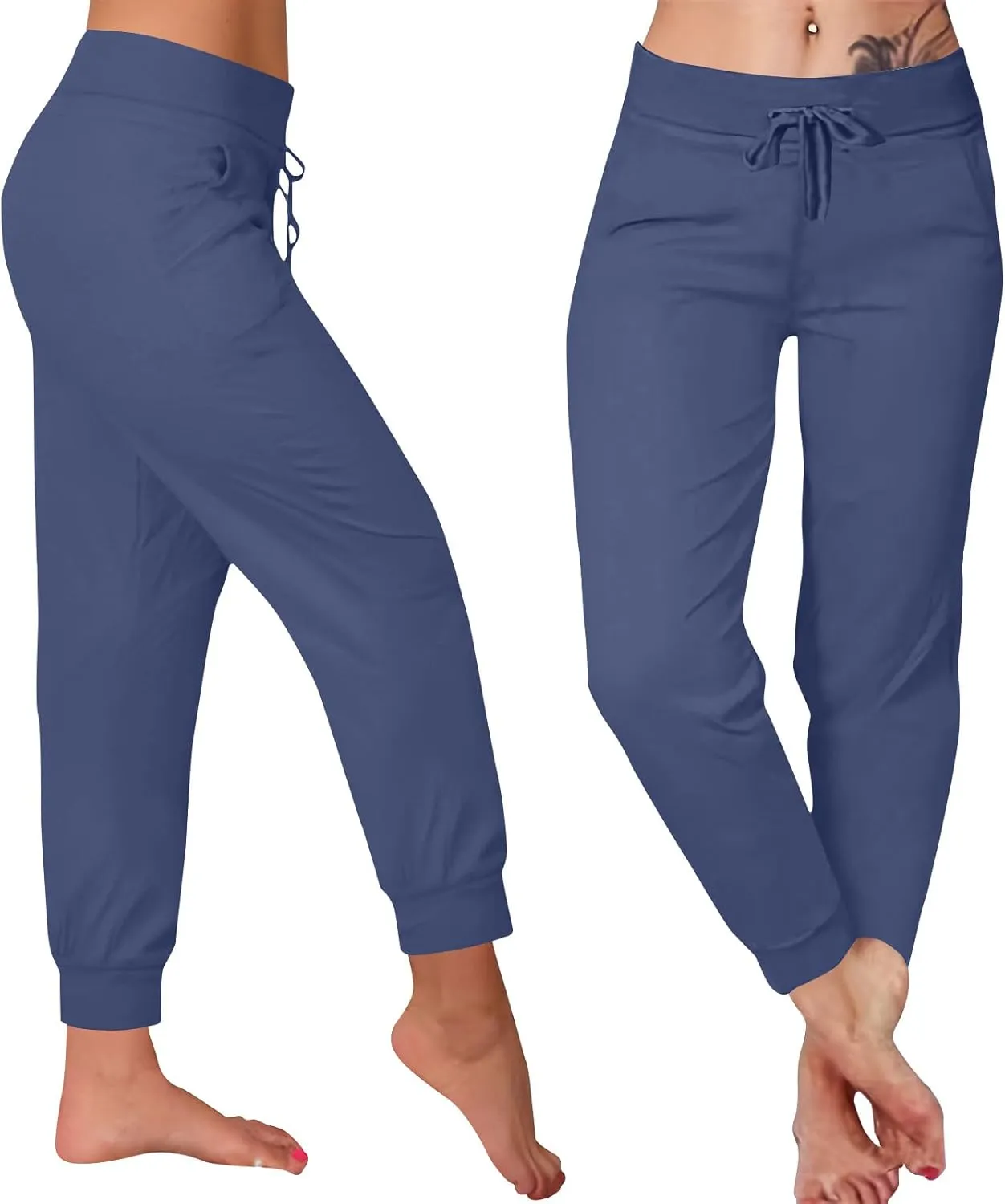 Sweatpants for Women Petite Cinch Bottom Drawstring Elastic Waist Athletic Yoga Joggers Lounge Pants with Pockets