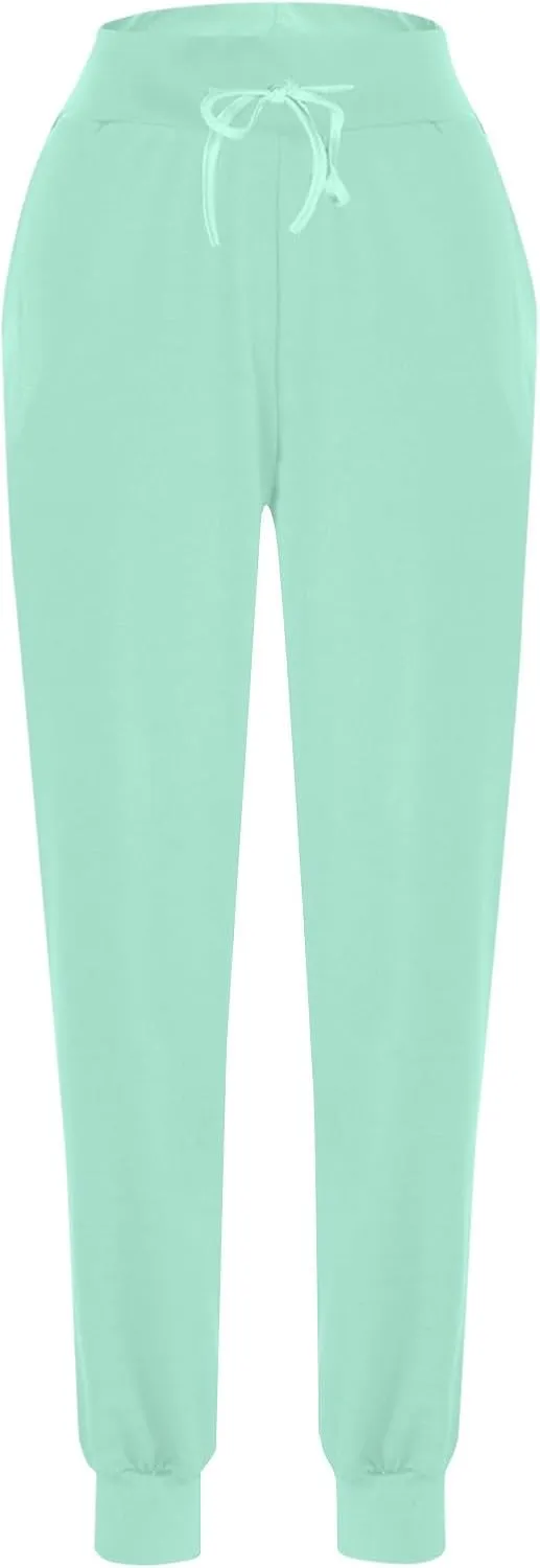 Sweatpants for Women Petite Cinch Bottom Drawstring Elastic Waist Athletic Yoga Joggers Lounge Pants with Pockets