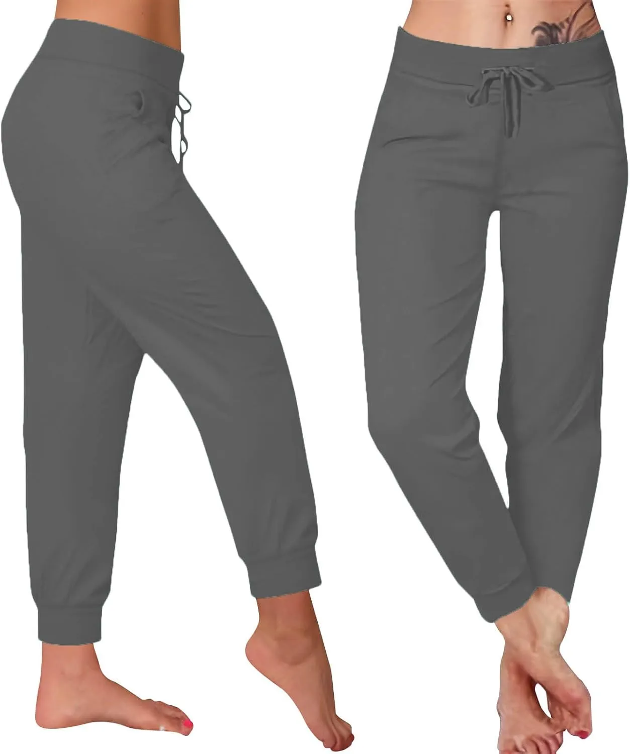 Sweatpants for Women Petite Cinch Bottom Drawstring Elastic Waist Athletic Yoga Joggers Lounge Pants with Pockets