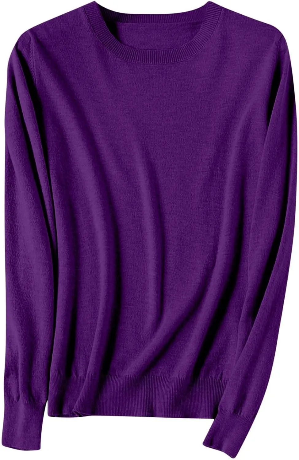 Tops for Women Loose Chunky Wool Knit Sweater Crewneck Fashion Soft Warm Sweater Fall and Winter Long Sleeve Pullover