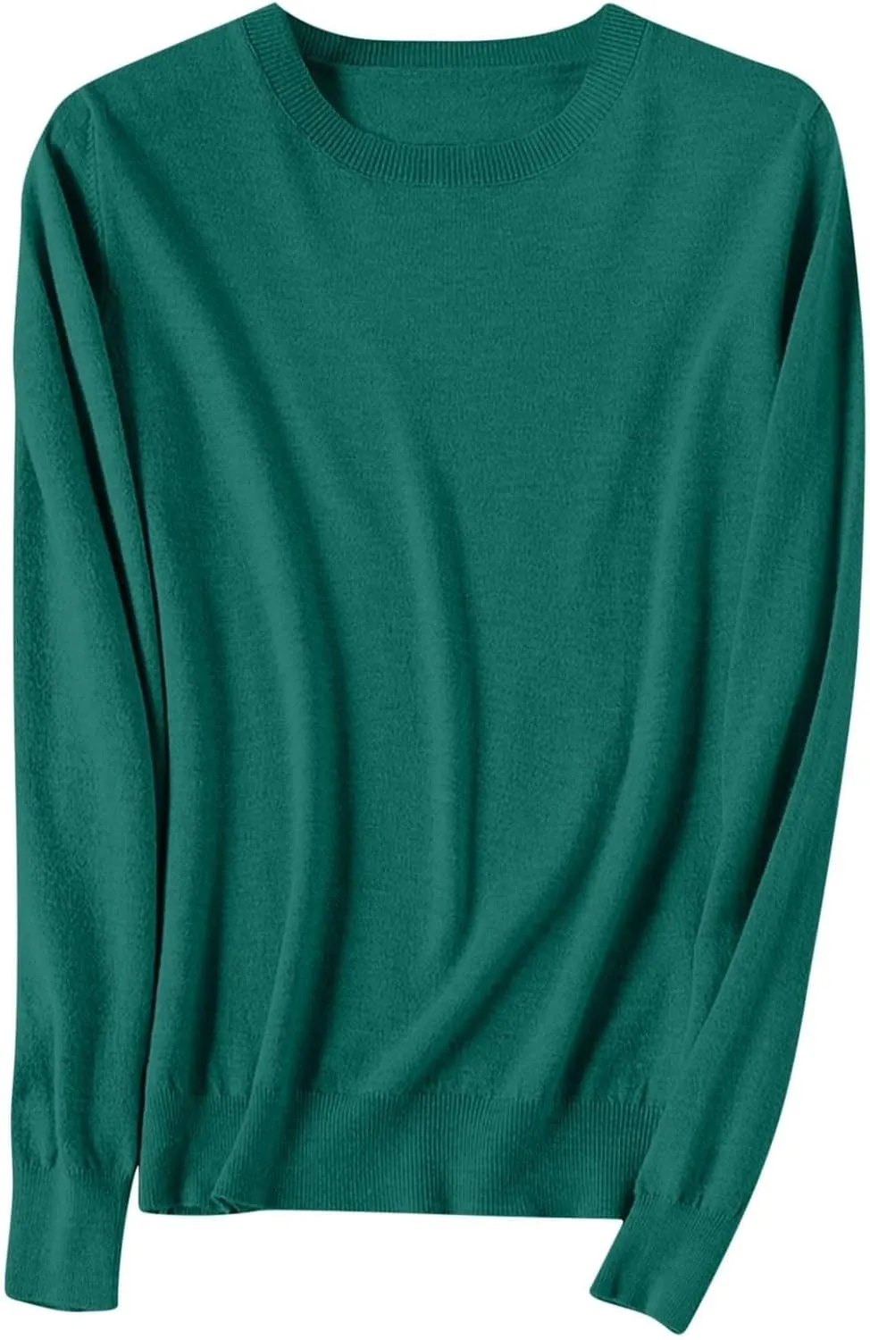Tops for Women Loose Chunky Wool Knit Sweater Crewneck Fashion Soft Warm Sweater Fall and Winter Long Sleeve Pullover