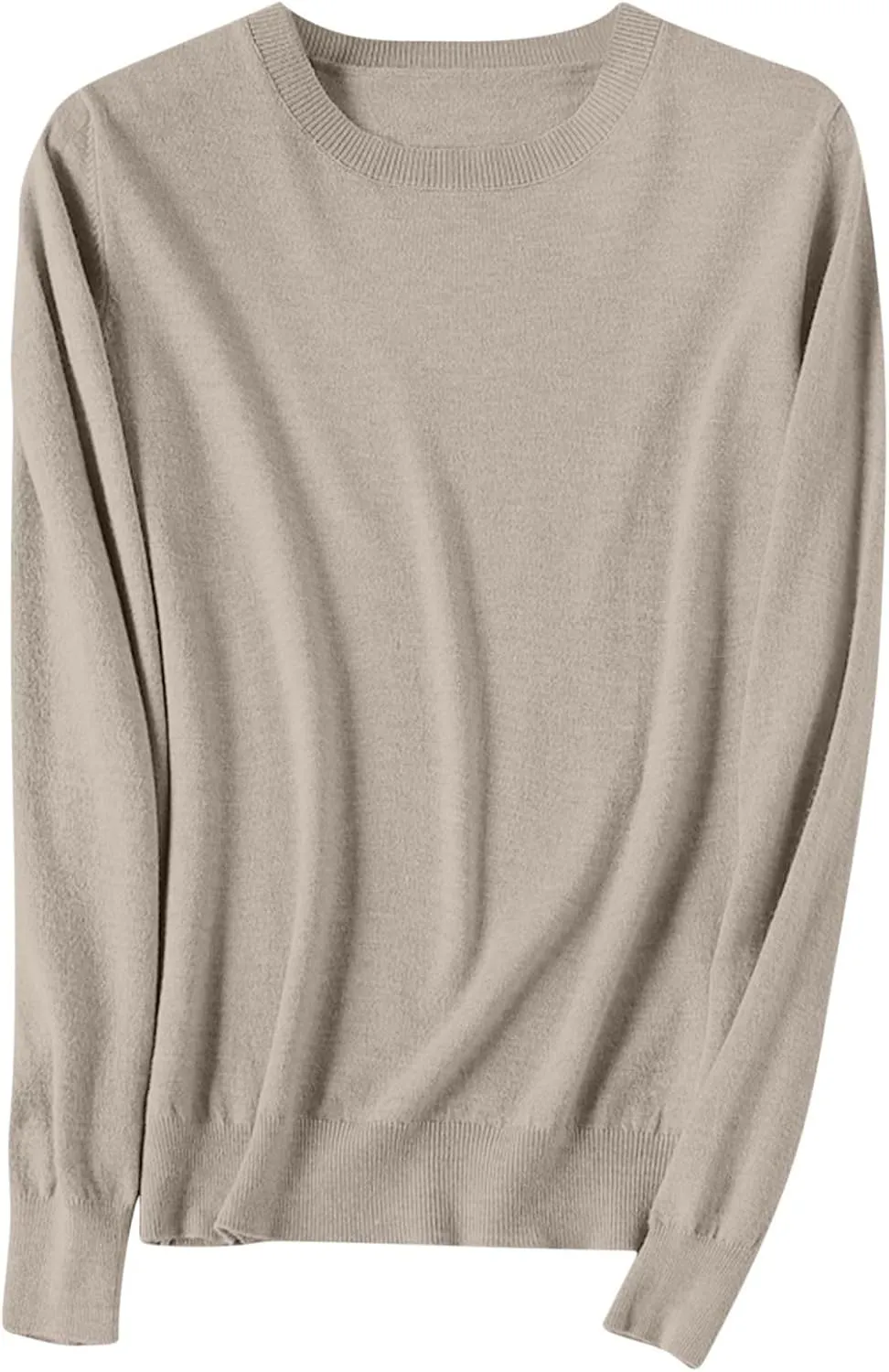 Tops for Women Loose Chunky Wool Knit Sweater Crewneck Fashion Soft Warm Sweater Fall and Winter Long Sleeve Pullover
