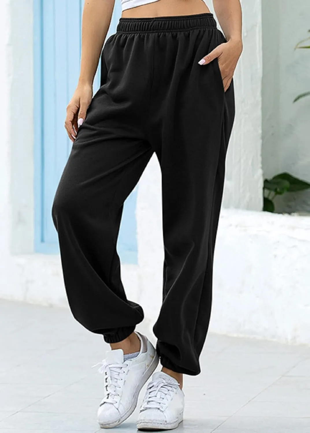TSMNZMU Womens Cinch Bottom Sweatpants Fit Lounge Trousers with Pockets High Waist Jogger Pants for Gym Sporty Athletic