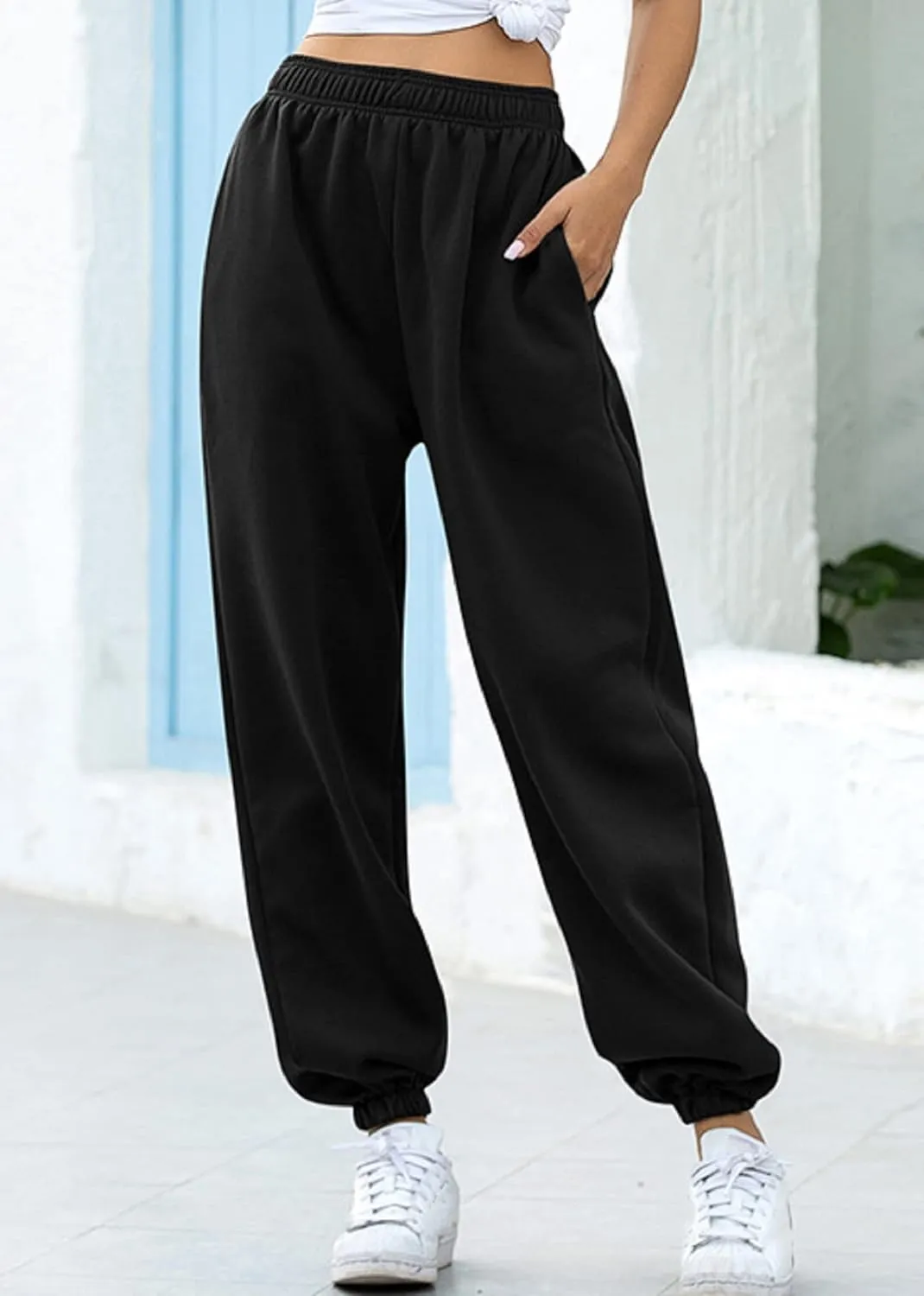 TSMNZMU Womens Cinch Bottom Sweatpants Fit Lounge Trousers with Pockets High Waist Jogger Pants for Gym Sporty Athletic