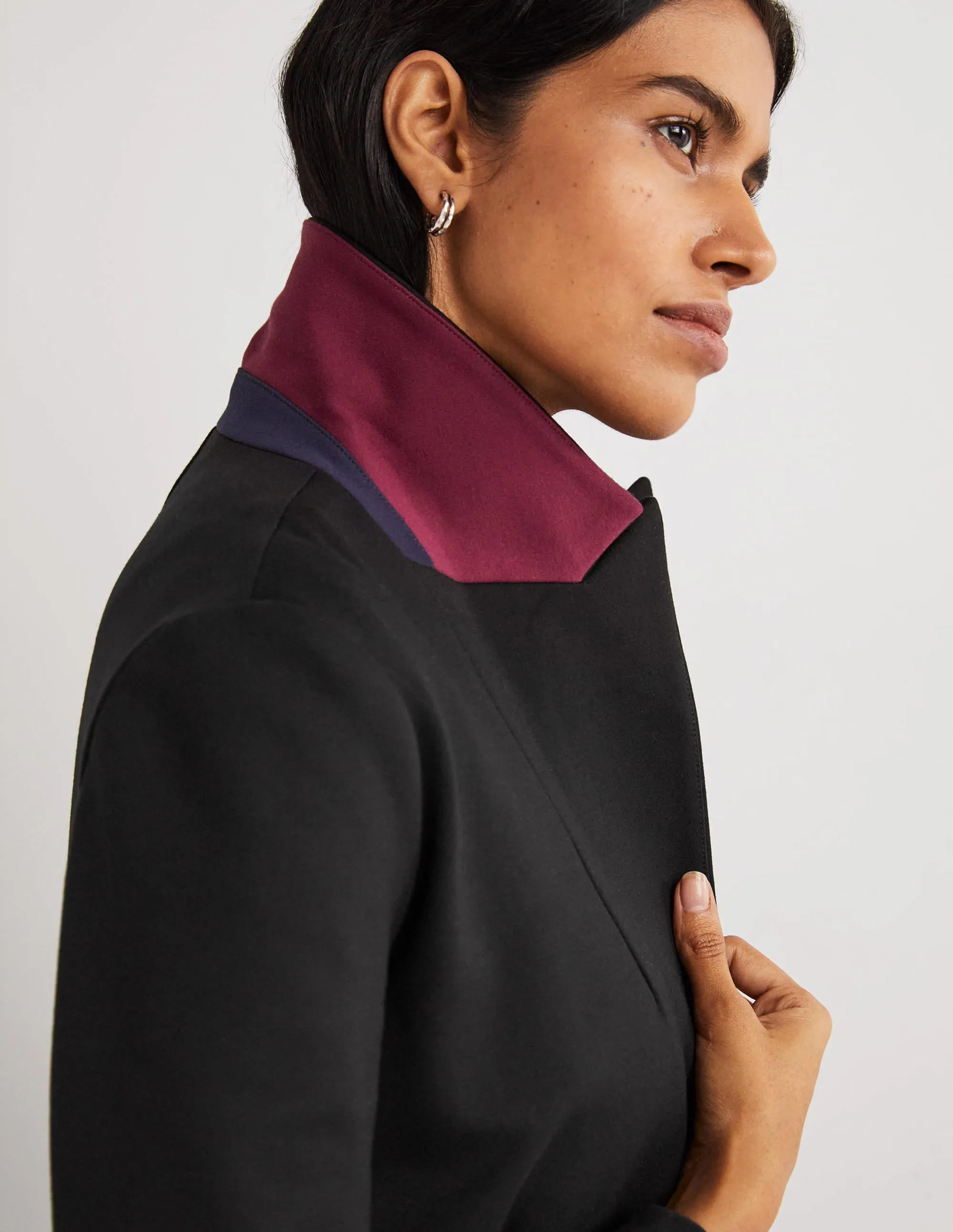 Unlined Jersey Blazer-Black