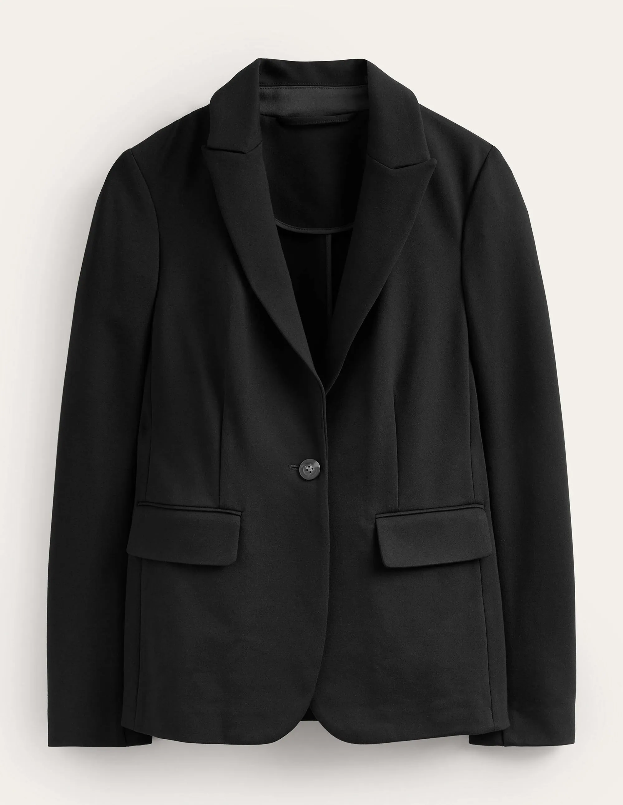 Unlined Jersey Blazer-Black
