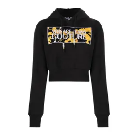 Versace Jeans Couture Chain Couture Logo Black Crop Hoodie