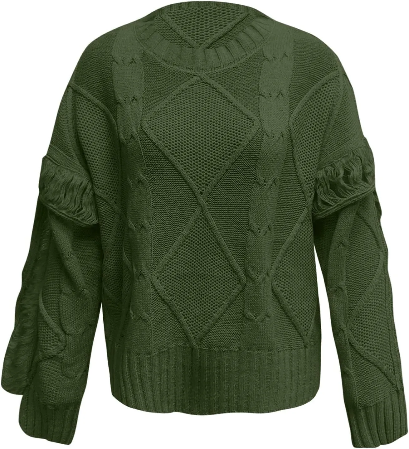 Women's Fashion Crew-Neck Long-Sleeved Casual Loose Pullover Sweater Sweaters for Women Trendy