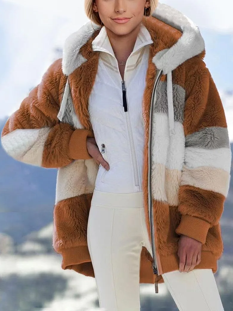 Ytfsrukp Jacket for Women 2023 Fall Winter Sherpa Fleece Jackets Full Zip Long Sleeve Casual Fuzzy Hooded Jacket Coats