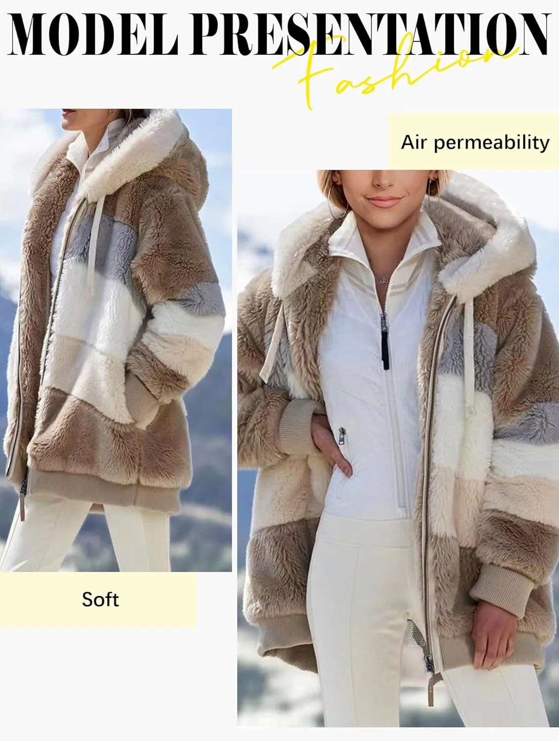Ytfsrukp Jacket for Women 2023 Fall Winter Sherpa Fleece Jackets Full Zip Long Sleeve Casual Fuzzy Hooded Jacket Coats