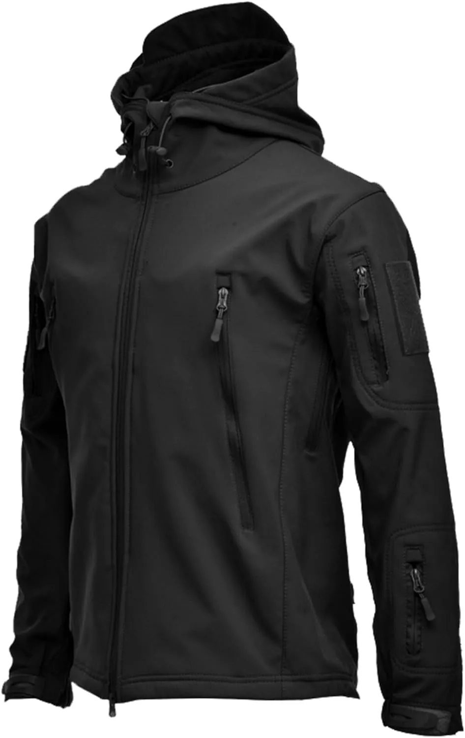 Ytfsrukp Men's Special Ops Tactical Jacket Water-Resistant Softshell Fleece Military Hiking Hooded Coats