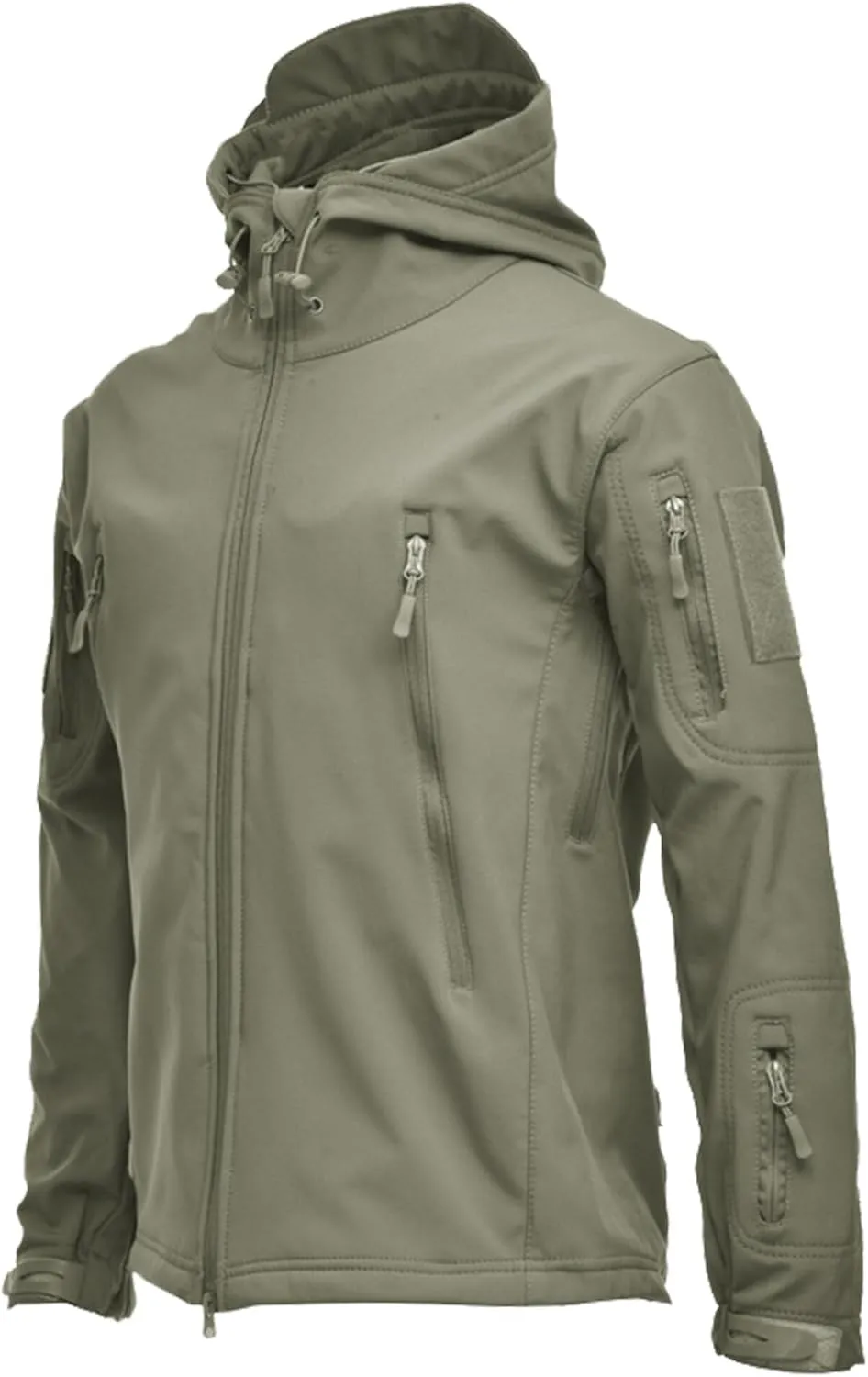 Ytfsrukp Men's Special Ops Tactical Jacket Water-Resistant Softshell Fleece Military Hiking Hooded Coats