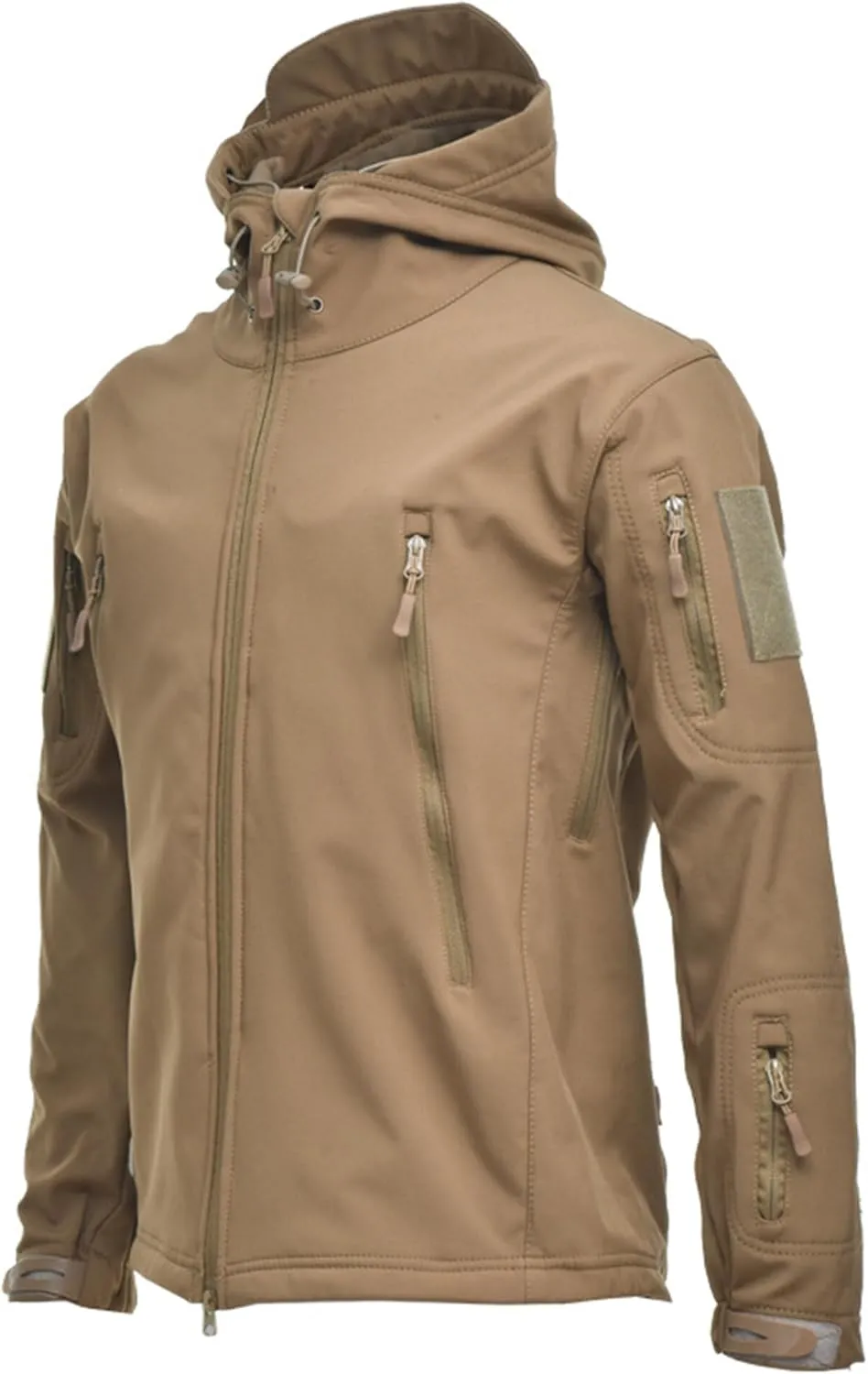 Ytfsrukp Men's Special Ops Tactical Jacket Water-Resistant Softshell Fleece Military Hiking Hooded Coats