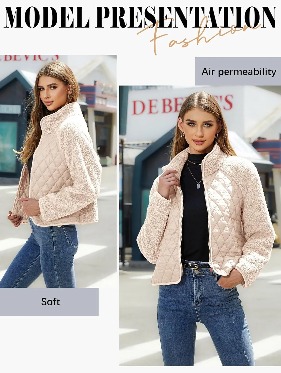 Ytfsrukp Womens Fall Quilted Bomber Jacket Long Sleeve Outerwear Trendy Casual Winter Down Coats Lightweight Puffer Jackets
