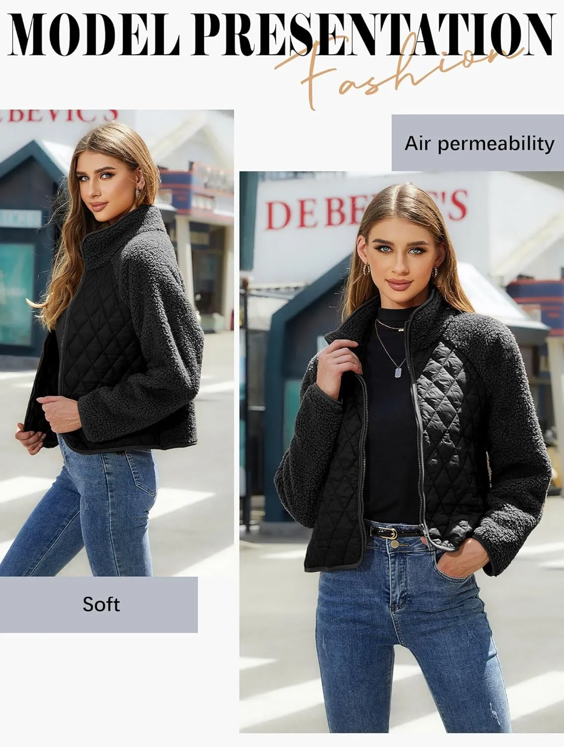 Ytfsrukp Womens Fall Quilted Bomber Jacket Long Sleeve Outerwear Trendy Casual Winter Down Coats Lightweight Puffer Jackets