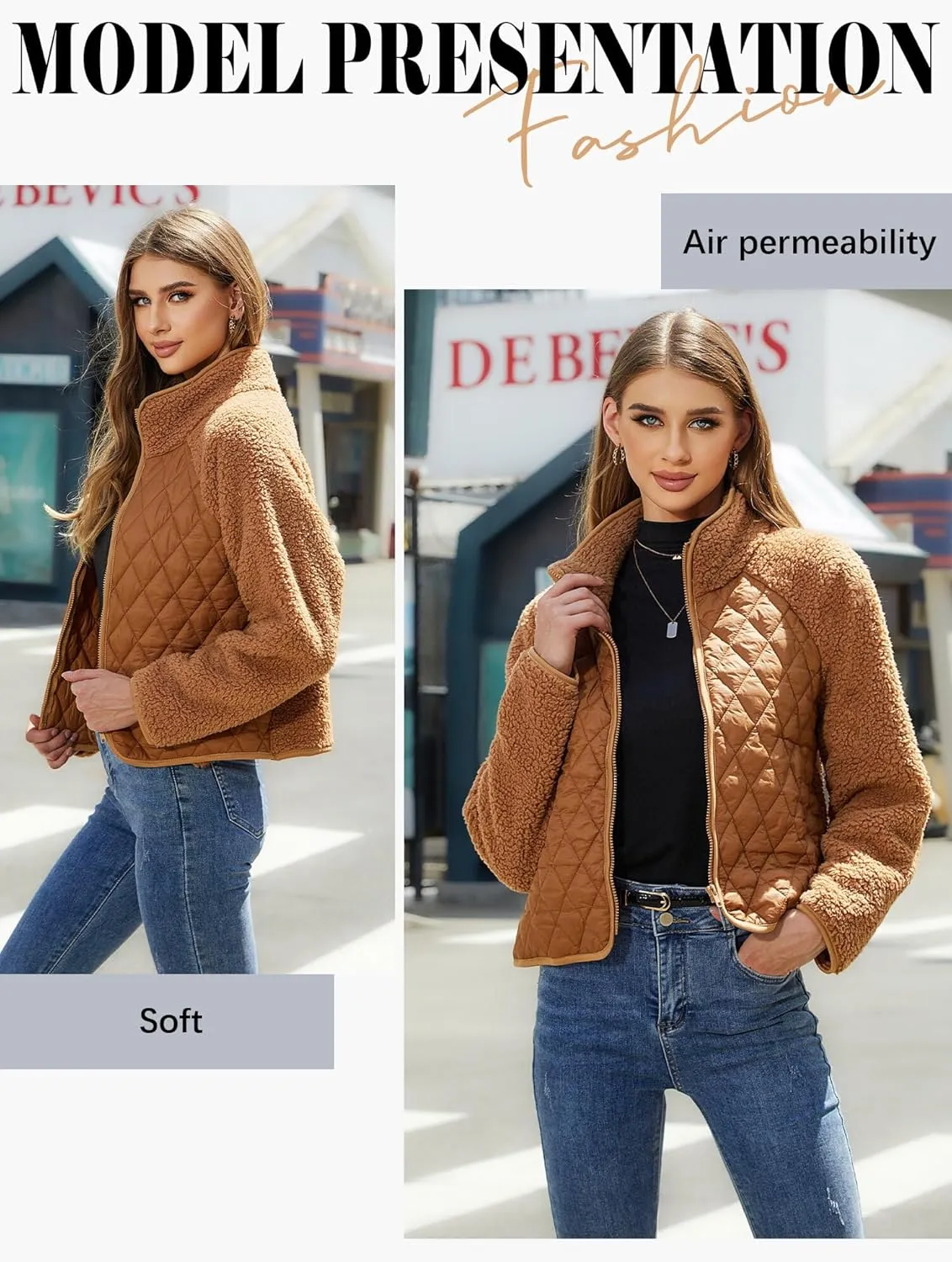 Ytfsrukp Womens Fall Quilted Bomber Jacket Long Sleeve Outerwear Trendy Casual Winter Down Coats Lightweight Puffer Jackets
